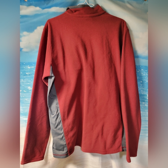 Columbia Mens Quarter Zip Fleece Pullover Size‎ Large Maroon/Gray - Picture 2 of 3